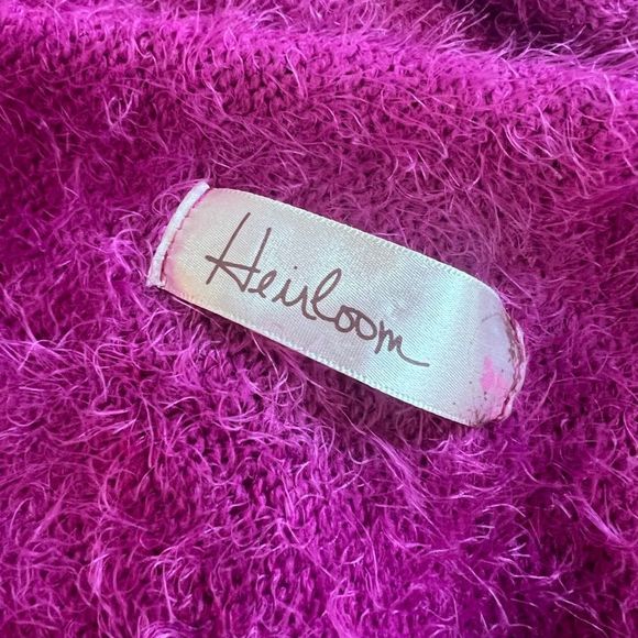 Heirloom Soft Fuzzy Asymmetrical Cowl Neck Shawl Tunic Length Vest M/L 💗 - Picture 8 of 8